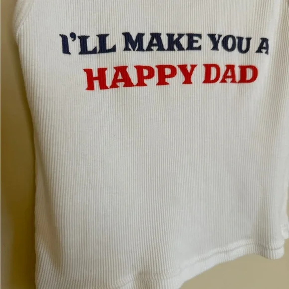 Happy Dad X Full Send Tank White Cotton USA Crop Women’s Large - Picture 3 of 5
